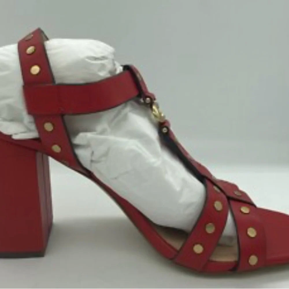 Coach Red Heels with T-Strap Design - Picture 4 of 6